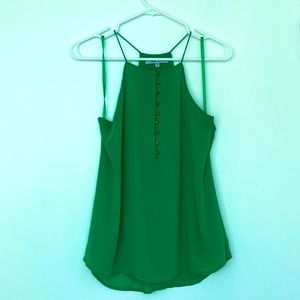 Naked Zebra Green Sleeveless Top Sz S
